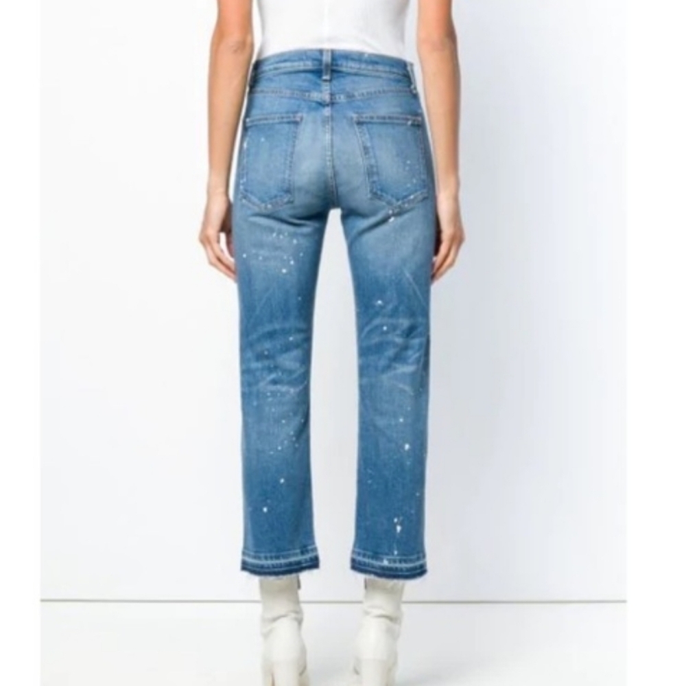 NWT Veronica Beard Ines Girlfriend Paint Splatter crop Sz 26 - Picture 4 of 10